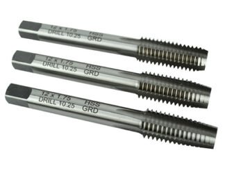 Faithfull HSS Straight Flute Tap Set M12 x 1.75, 3 Piece (5023969318400) FAIHSSTM12
