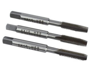 Faithfull HSS Straight Flute Tap Set M6 x 1.0, 3 Piece (5023969318370) FAIHSSTM6