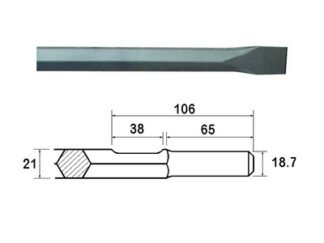 Faithfull Kango Shank Chisel 25 x 450mm (914119) (5023969248622) FAIKAGC450