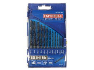 Faithfull HSS Jobber Drill Bit Set, 13 Piece (1.5-6.5mm) (5023969207490) FAIM13PSET