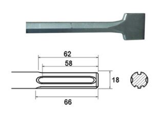 Faithfull SDS Max Straight Scaling Chisel 50 x 400mm (5023969248554) FAIMAXSC50