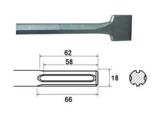 Faithfull SDS Max Straight Scaling Chisel 75 x 300mm (5023969248561) FAIMAXSC75