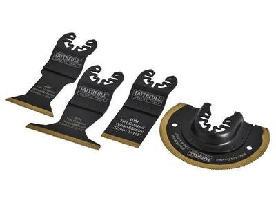 Faithfull Multi-Function Titanium Blade Set 4 Piece (5023969305479) FAIMFBMKIT4
