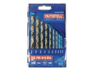 Faithfull Professional HSS Jobber Drill Bit Set, 10 Piece (1 - 10mm) (5023969270159) FAIMSET10PRO