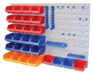Faithfull Storage Bin Set with Wall Panels 43 Piece (5023969306735) FAIPAN43
