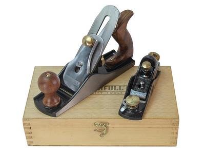 Faithfull No.4 Plane & No.60 1/2 Plane in Wooden Box (5023969226088) FAIPLANE4AV