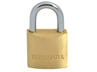Faithfull Brass Padlock 25mm 3 Keys (5023969309330) FAIPLB25