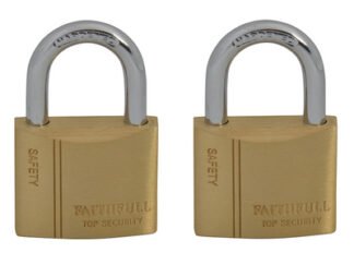 Faithfull Brass Padlock Keyed Alike 2 x 40mm (5023969309422) FAIPLB40KA