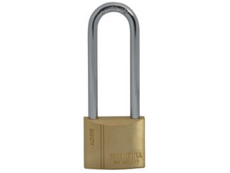 Faithfull Brass Padlock 40mm Long Shackle 3 Keys (5023969309361) FAIPLB40LS