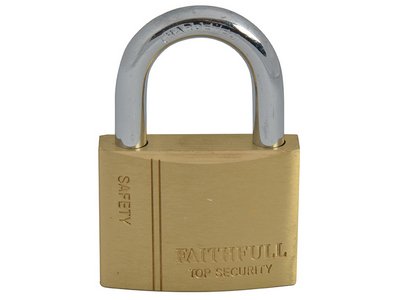 Faithfull Brass Padlock 50mm 3 Keys (5023969309378) FAIPLB50