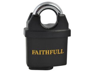 Faithfull PVC Coated Brass Padlock 50mm (5023969309460) FAIPLB50WP