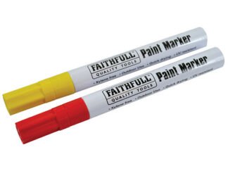 Faithfull Paint Marker Pen Yellow & Red (Pack 2) (5023969319414) FAIPMYELRED