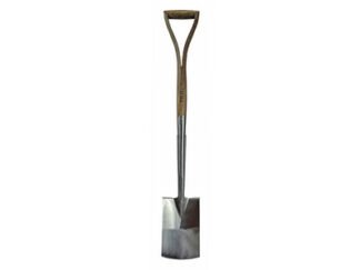 Faithfull Prestige Stainless Steel Border Spade Ash Handle (5023969314976) FAIPRESBSSS
