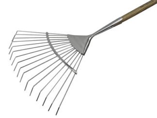 Faithfull Prestige Stainless Steel Lawn Rake Ash Handle (5023969315058) FAIPRESLRSS