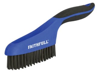 Faithfull Scratch Brush Soft Grip 4 x 16 Row Steel (5023969313627) FAISB164S