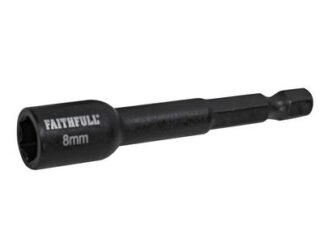 Faithfull Magnetic Impact Nut Driver 8mm x 1/4in Hex (5023969004242) FAISBMNUT8I