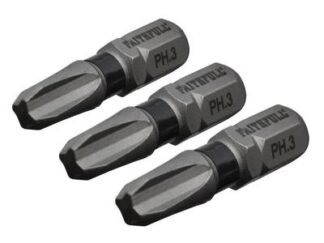 Faithfull Philips Impact Screwdriver Bits PH3 x 25mm (Pack 3) (5023969000749) FAISBPH325IM