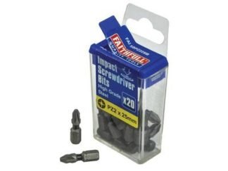 Faithfull Pozi Impact Screwdriver Bits PZ2 x 25mm (Pack 20) (5023969000756) FAISBPZ225IB