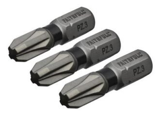 Faithfull Pozi Impact Screwdriver Bits PZ3 x 25mm (Pack 3) (5023969000725) FAISBPZ325IM