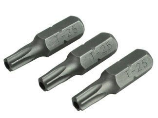 Faithfull Security S2 Grade Steel Screwdriver Bits T25S x 25mm (Pack 3) (5023969315508) FAISBT2525S
