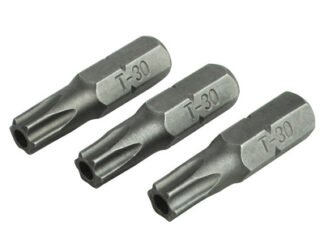 Faithfull Security S2 Grade Steel Screwdriver Bits T30S x 25mm (Pack 3) (5023969315515) FAISBT3025S