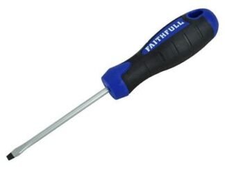 Faithfull Soft Grip Screwdriver Flared Slotted Tip 4.0 x 75mm (5023969251349) FAISDF75