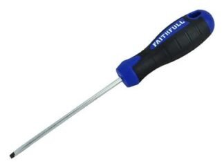 Faithfull Soft Grip Screwdriver Parallel Slotted Tip 4.0 x 100mm (5023969251295) FAISDP100