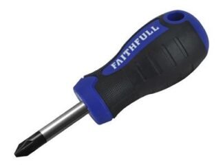 Faithfull Soft Grip Stubby Screwdriver Pozidriv Tip PZ2 x 38mm (5023969251240) FAISDPZ2S
