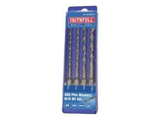 Faithfull SDS Plus Drill Bit Set, 4 Piece (5023969214634) FAISDSSET4