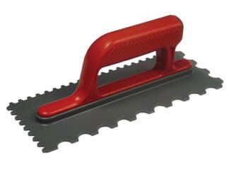 Faithfull Notched Trowel V 4mm & Round 7mm Plastic Handle 11 x 4.1/2in (5023969301341) FAISGTNOTP