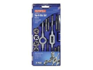 Faithfull Metric Tap & Die Set of 21 Carbon Steel (5023969263083) FAITAPDSET21