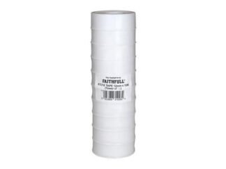 Faithfull P.T.F.E Tape 12mm x 12m White (Pack 10) (5023969310282) FAITAPEPTF10