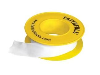 Faithfull P.T.F.E Gas Tape 12mm x 5m White (Pack 10) (5023969319674) FAITAPEPTGAS