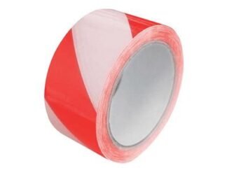Faithfull Laminated Self-Adhesive Hazard Tape Red/White 50mm x 33m (5023969003085) FAITAPERWLAM