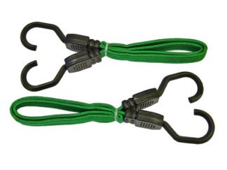 Faithfull Flat Bungee Cord 60cm (24in) Green 2 Piece (5023969267722) FAITDBUNG24