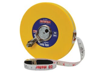 Faithfull Closed ABS Fibreglass Long Tape 30m/100ft (Width 13mm) (5023969311760) FAITM30