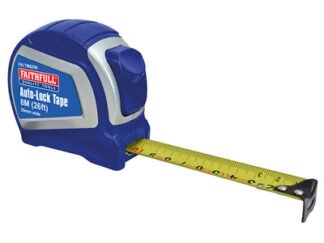 Faithfull Auto-Lock Tape 8m/26ft (Width 25mm) (5023969311838) FAITM825N