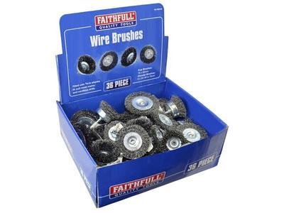 Faithfull Wire Brush Assortment 36 Piece (5023969232201) FAIWBA36