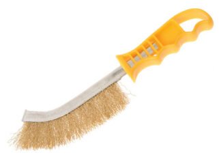 Faithfull Wire Scratch Brush Brass Yellow Handle (5023969258973) FAIWBHANDB