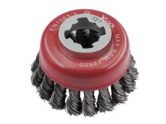 Faithfull X-LOCK Wire Cup Brush Twist Knot 75mm M14x2, 0.50mm Steel Wire (5023969005690) FAIWBT75XL