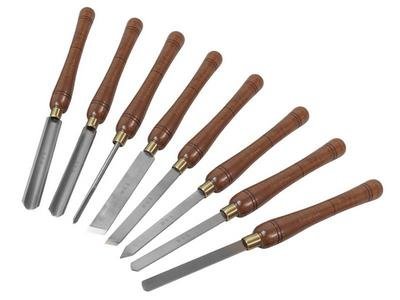 Faithfull HSS Turning Chisel Wooden Boxed Set, 8 Piece (5023969258188) FAIWCTSET8B