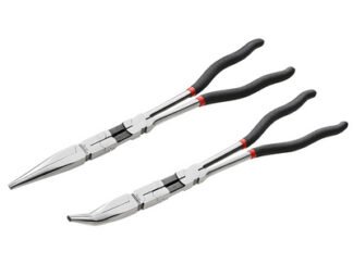 Facom Double Jointed Extra Long Half-Round Nose Pliers Set, 2 Piece (3662424010200) FCM1852L