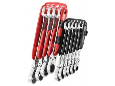Facom 467BF.JP10PB Ratchet Combination Flexi Wrench Set, 10 Piece (3662424081569) FCM467BFJP10