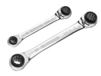 Facom Quatro Ratcheting Spanner Set, 2 Piece (3148518123754) FCM64CJ2PB