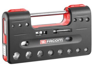 Facom 3/8in Square Drive 6-Point Detection Box Socket Set, 18 Piece (3148519154467) FCMJLDBOX1PB