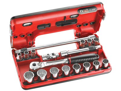 Facom 3/8in Drive Socket Detection Box Socket Set, 18 Piece (3148519453973) FCMJLDBOX501