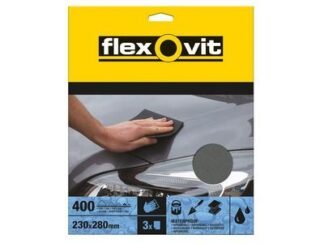Flexovit Waterproof Sanding Sheets 230 x 280mm Fine 400G (3) (3157625529984) FLV26303