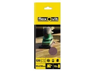 Flexovit 1/3 Sanding Sheets Plain Medium 80 Grit (Pack 10) (3157625530072) FLV26320