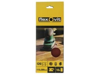 Flexovit 1/2 Sanding Sheets Orbital Plain Medium 80 Grit (Pack 10) (3157625530102) FLV26327