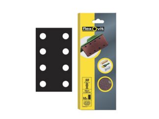 Flexovit 1/3 Sanding Sheets Perforated Coarse 50 Grit (Pack 10) (3157625530126) FLV26330